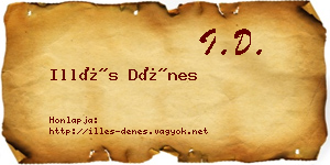 Illés Dénes névjegykártya